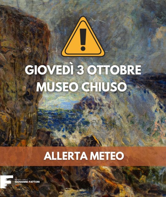 Museo chiuso causa allerta meteo giovedì 3 ottobre 2024
