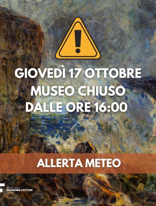 Museo chiuso causa allerta meteo dalle ore 16:00 di giovedì 17 ottobre 2024